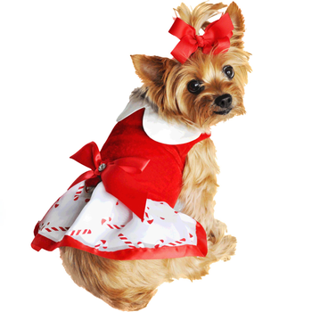 christmas dog harness dresses Christmas Dog Harness Dress | Skirted Halter | Dog Dress Halter Leash Winter | Snowflake | Scottie Dogs | Holiday Print Dress