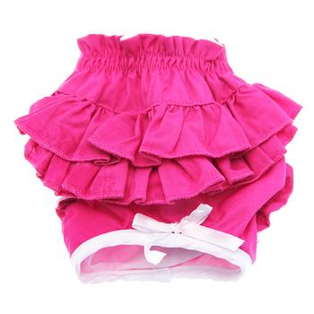Ruffled Solid Pink Dog Panties at Doggie Design