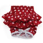 Ruffled Red Polka Dot Dog Panties at Doggie Design